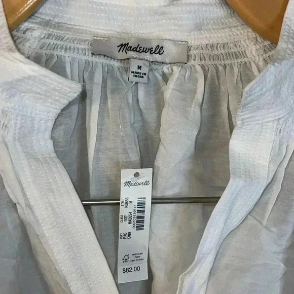 Madewell Classic White V-Neck Blouse - Picture 6 of 10